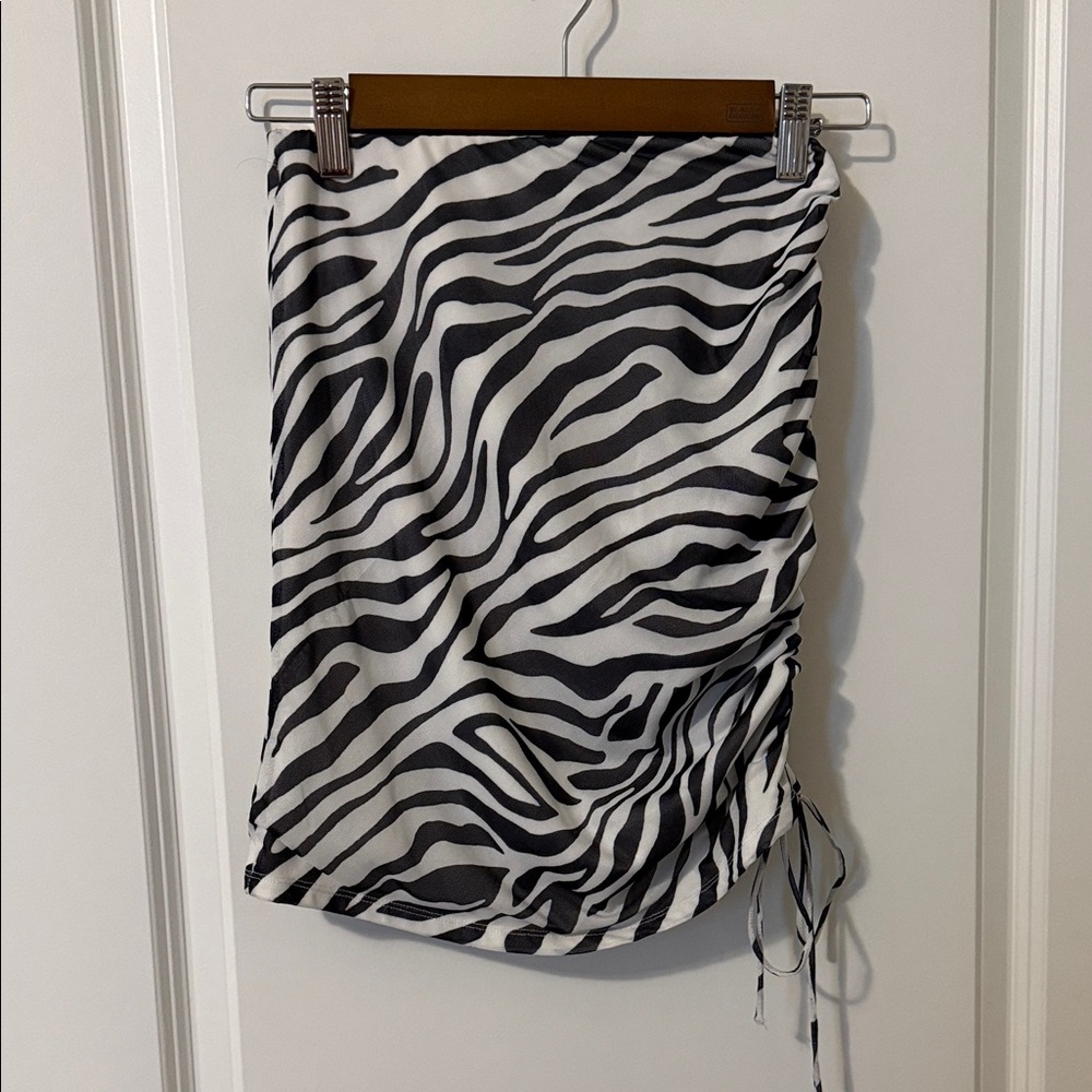 Princess Polly Black and White Asymmetrical Skirt